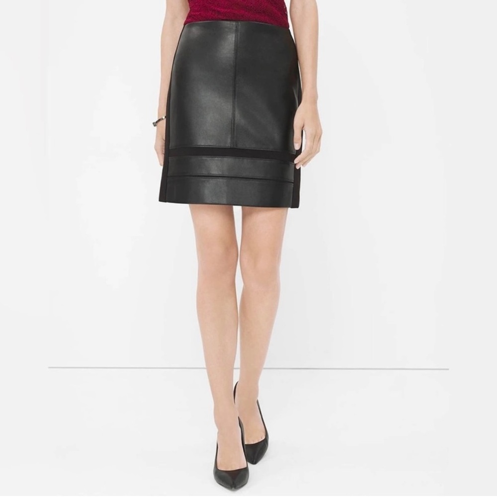 NWT White House/Black Market Mixed Textured Faux Leather Skirt